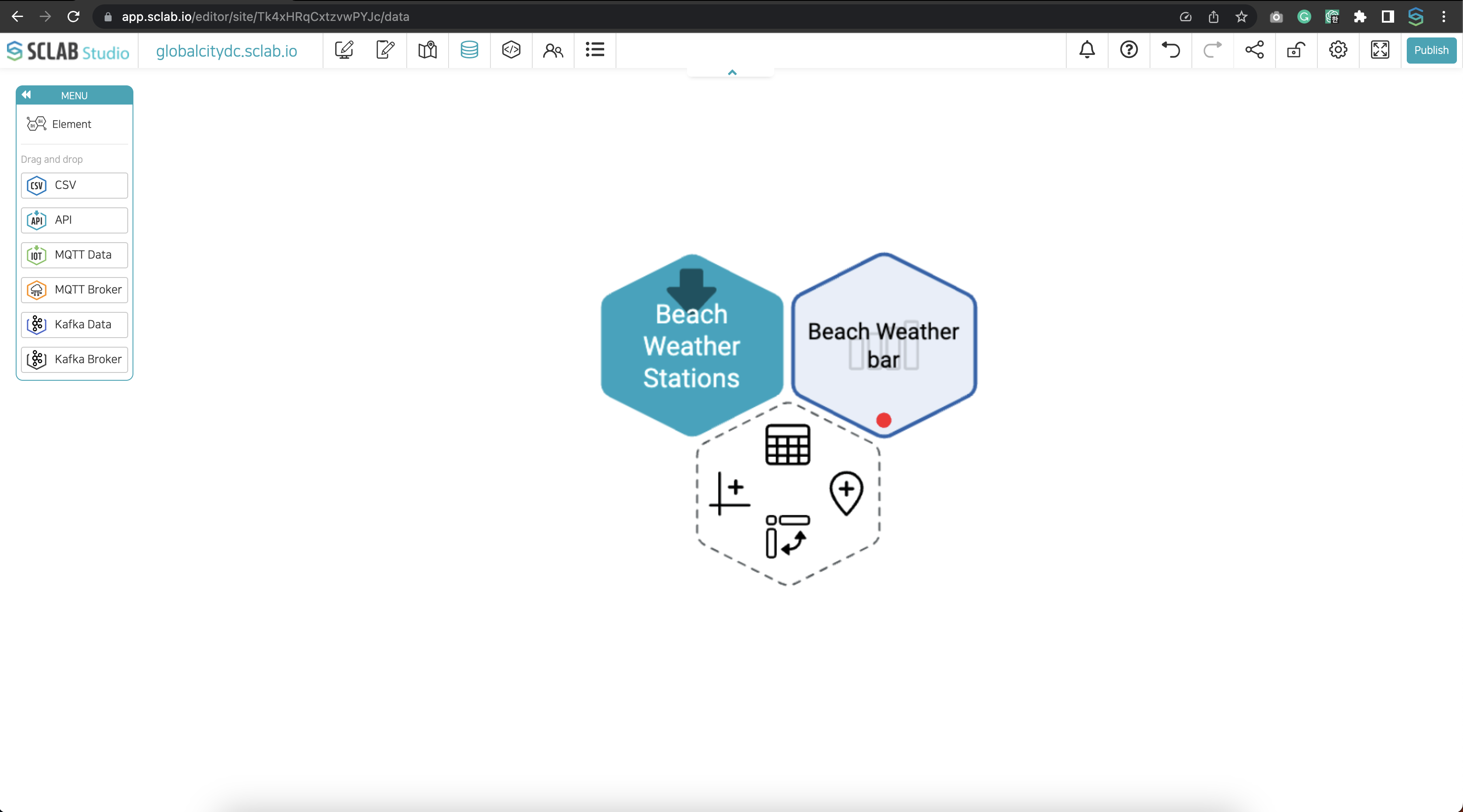 Data Table Hexagon