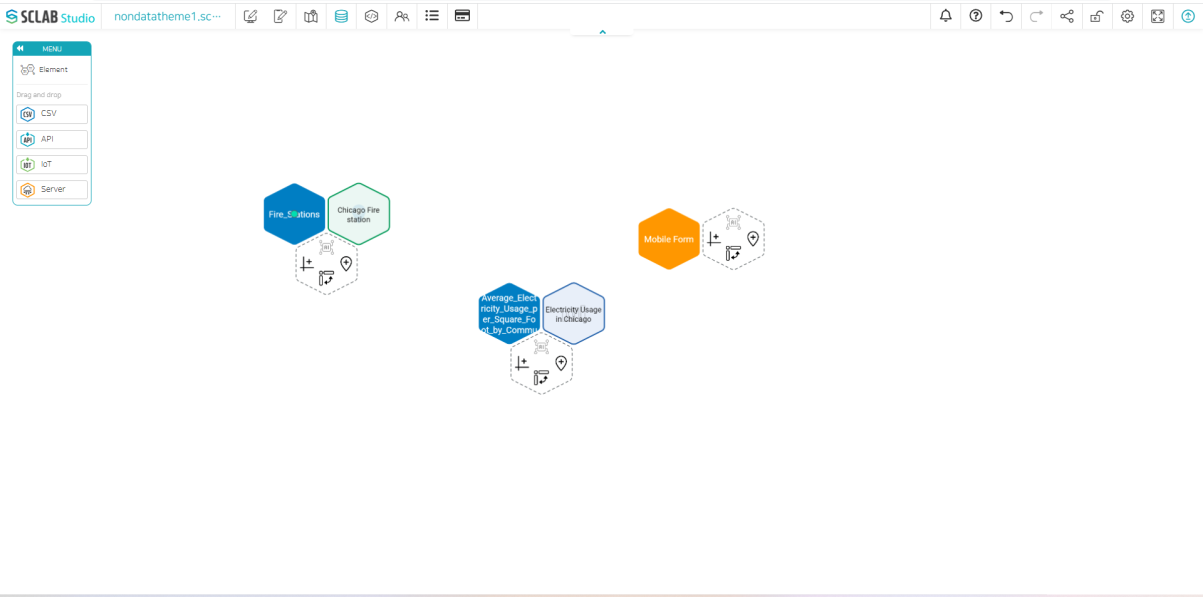 Create bar chart hexagon