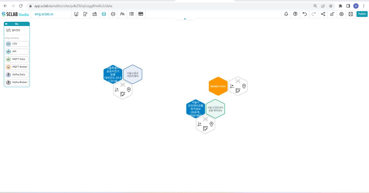 Create bar chart hexagon